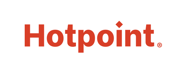Assorted Hotpoint replacement parts for home appliances arranged on a clean background