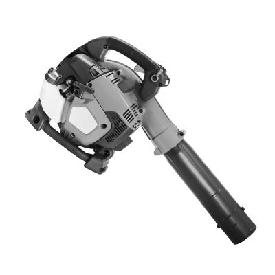 Assortment of leaf blower parts including spark plugs, filters, and pull cords