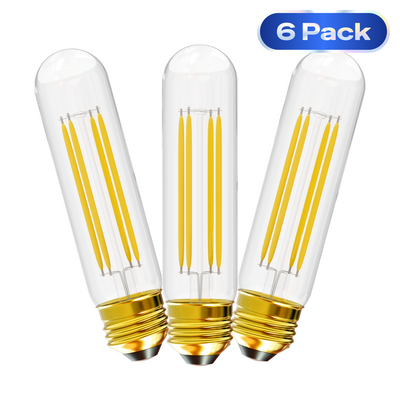 6W T10/T30 E26 Tubular LED Bulb (60W Equivalent) - 2700K Warm White - 6 Pack
