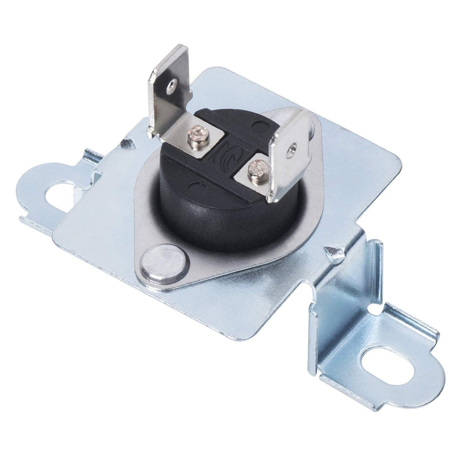 137032600 dryer thermal limiter with mounting bracket for Frigidaire, Kenmore, and Electrolux dryers.