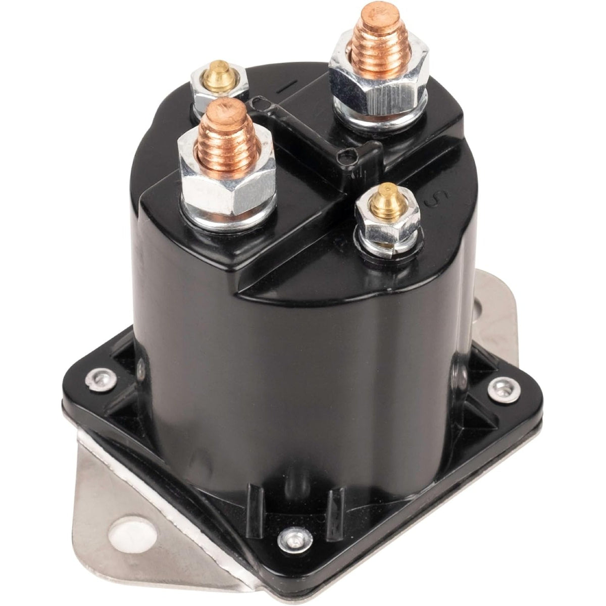 12V gas golf cart solenoid replacement with copper terminals and mounting bracket.