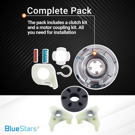 Washer clutch assembly and motor coupling kit for Whirlpool and Kenmore washing machines.