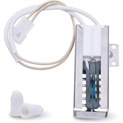 W10918546 gas range oven igniter replacement part with wire harness and two wire nuts.