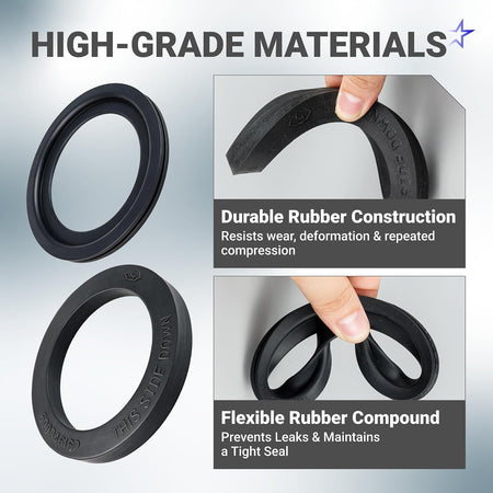 385311652 & 385311658 RV Toilet Seal Kit for Dometic 300 Series: rubber seals with durability and flexibility close-ups