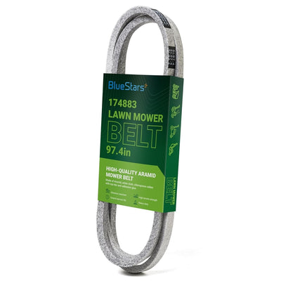 174883 mower deck drive belt in branded packaging for Husqvarna and Craftsman 42-inch lawn mowers.