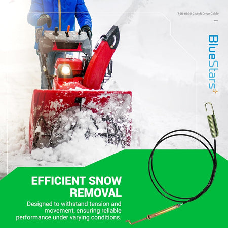 746-0898 clutch drive cable with tension spring for snow blower repair