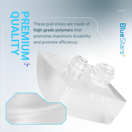 Close-up of AXV414P pool vac cleaner pod shoe replacement made of durable high-grade polymer.