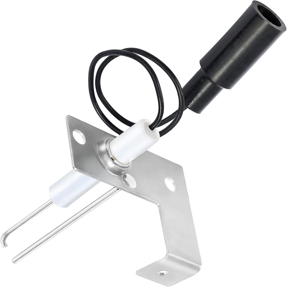 93868 water heater 2-prong igniter and sense electrode assembly with mounting bracket and wire lead.