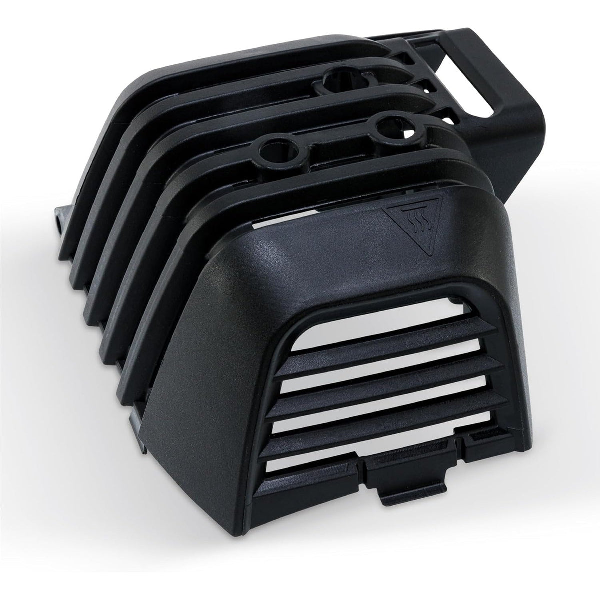 Black plastic muffler cover for Echo and Shindaiwa trimmers, replacement for A320001200.