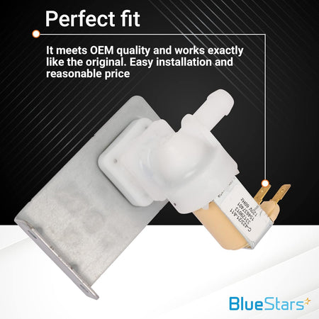 154637401 dishwasher water inlet valve with mounting bracket and electrical terminals.