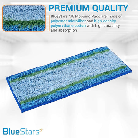 Blue wet mopping pad for Braava Jet m Series robot mops with close-up of microfiber texture.