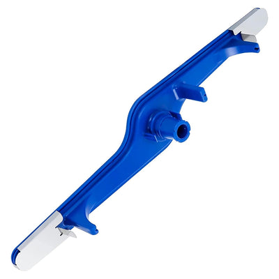 Blue lower spray arm replacement for Frigidaire and Kenmore dishwashers.