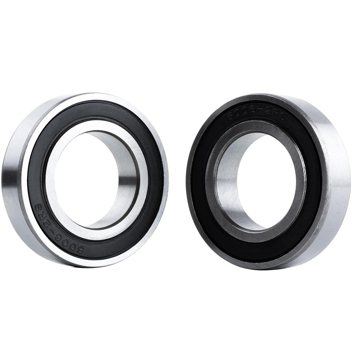 Two 6006-2RS deep groove ball bearings with black double rubber seals.