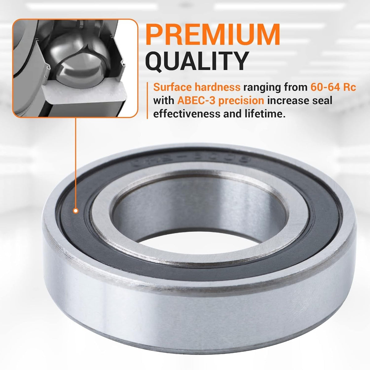 6006-2RS double rubber seal bearing with cross-section view showing internal ball bearing construction.