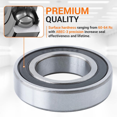 6006-2RS double rubber seal bearing with cross-section view showing internal ball bearing construction.