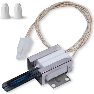 316489400 range oven igniter with wire harness and two wire nuts for Frigidaire and Kenmore stoves.