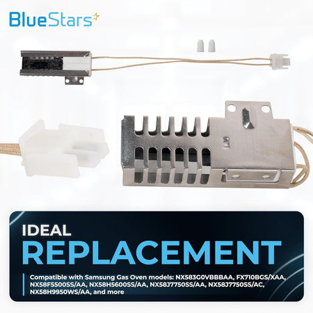 DG94-00520A oven burner igniter with wire harness and connector for Samsung range ovens.