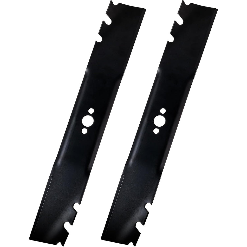 Two 30-inch replacement mower blades for Toro Timemaster and Exmark mowers.