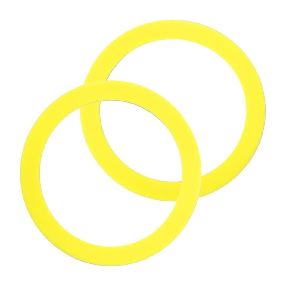 Two yellow K-GP1059291 canister flush valve seals shown together.
