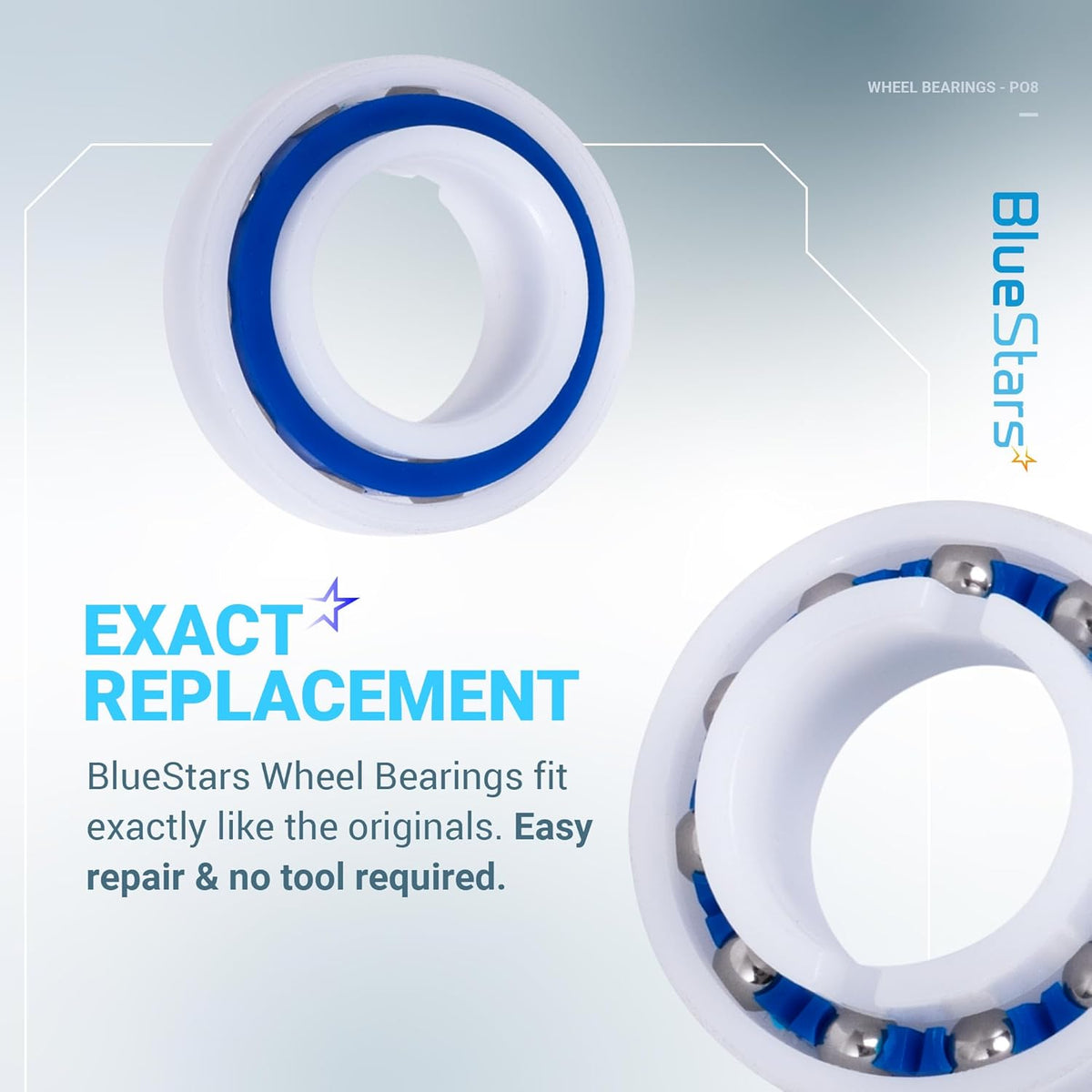 Two C-60 pool cleaner wheel ball bearings for Zodiac Polaris 180 and 280 pressure cleaners.