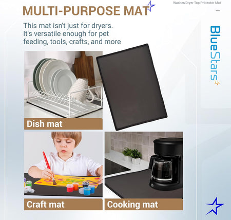 Multi-purpose silicone mat used as a dish drying, craft, and kitchen appliance mat.