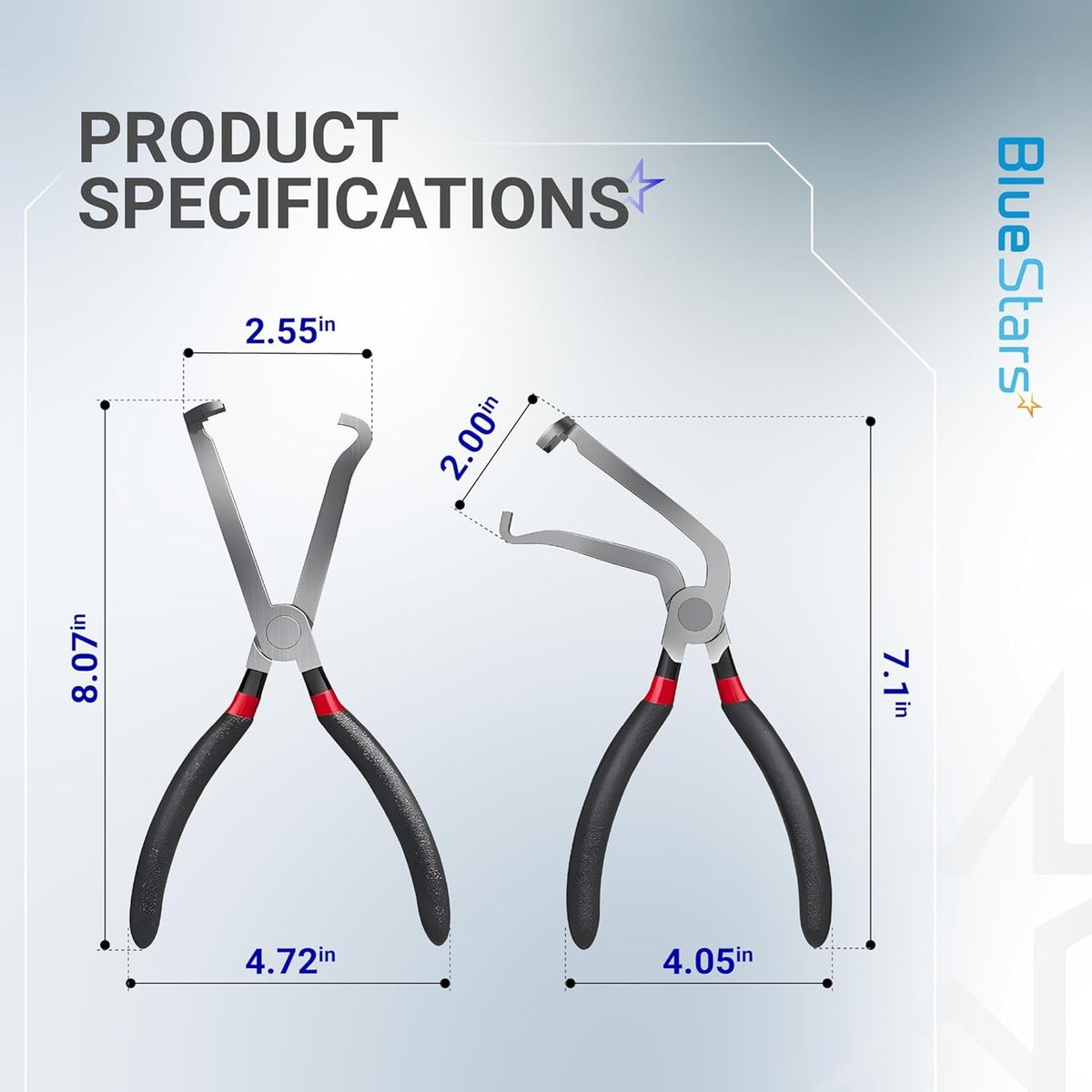 Dimensional diagram showing specifications for Electrical Disconnect Pliers 37980 and 37960.