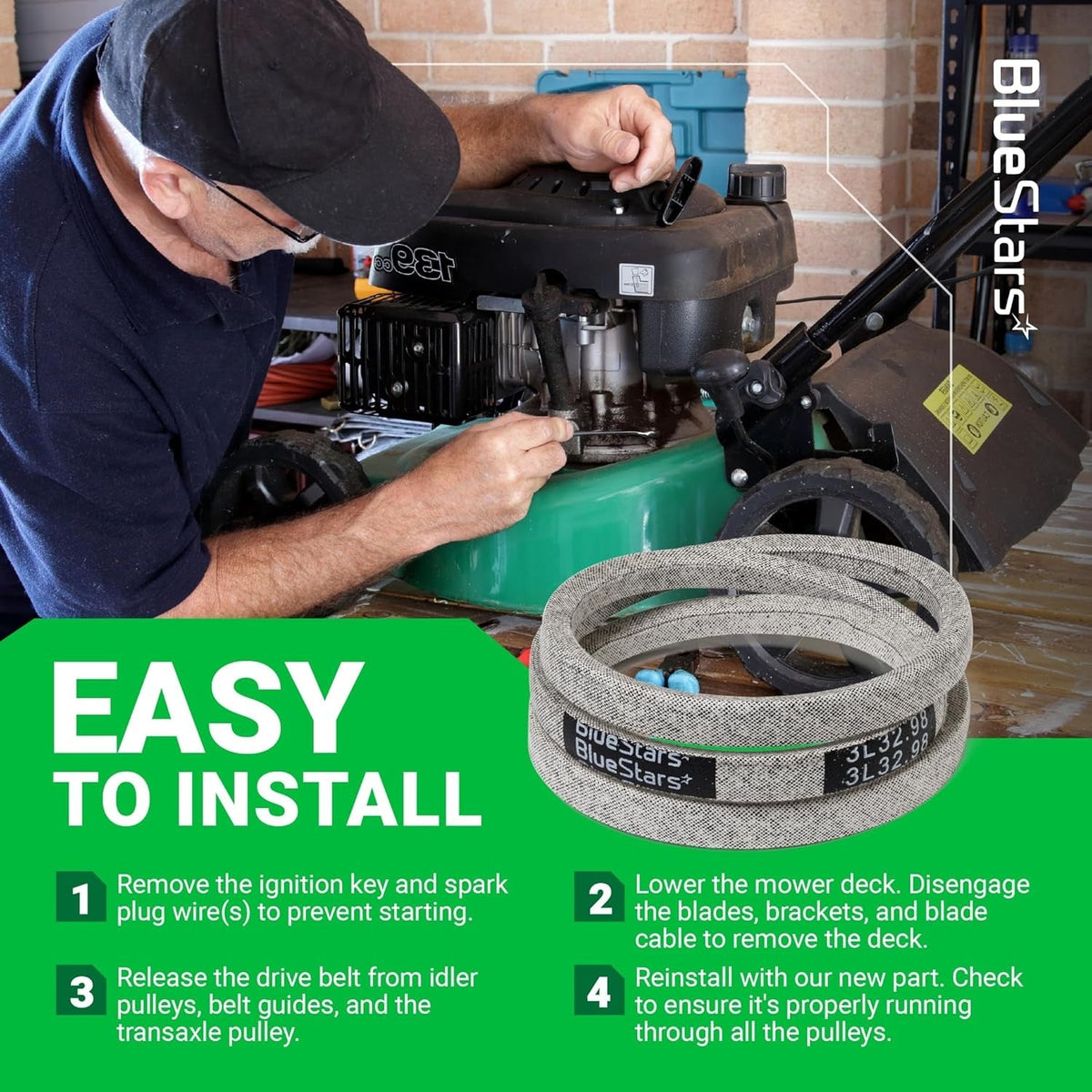 115-4669 replacement drive belt for Toro Recycler lawn mower with easy installation instructions.