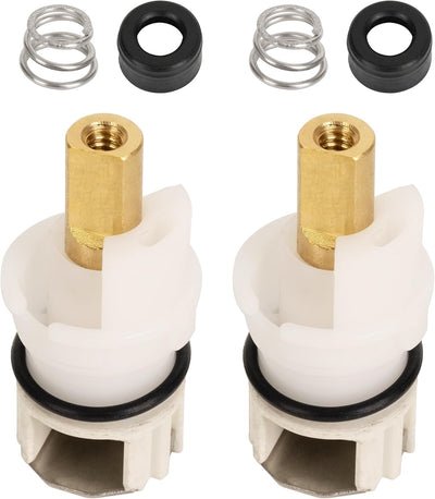 Two RP25513 faucet stems with matching springs and rubber seats compatible with Delta faucets.