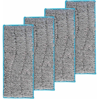 Four gray microfiber wet mopping pads for iRobot Braava Jet m-series robot mops.