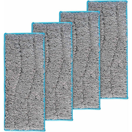 Four gray microfiber wet mopping pads for iRobot Braava Jet m-series robot mops.