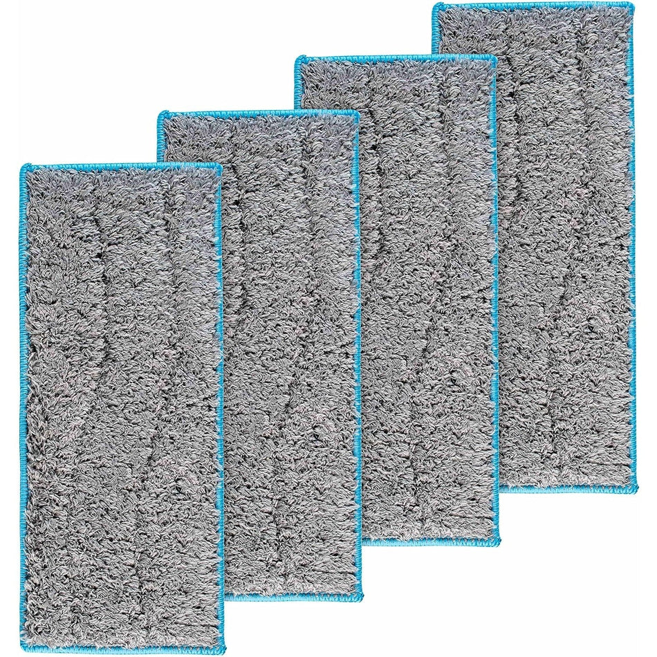Four gray microfiber wet mopping pads for iRobot Braava Jet m-series robot mops.