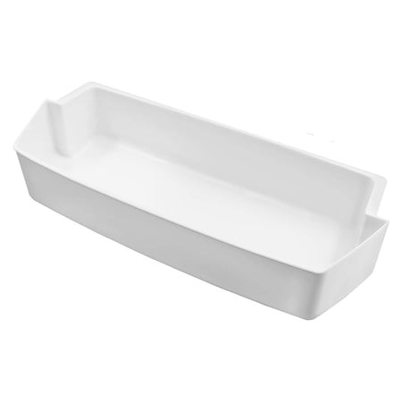 WP2187172 refrigerator door shelf bin, white bin shown from an angled front view