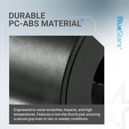 Close-up of durable PC-ABS material on electric scooter thumb throttle for GXL V2 and Apex series.