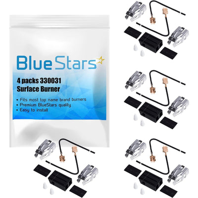Blue Stars 330031 range burner receptacle kit with four sets of burner sockets and wiring in retail packaging.