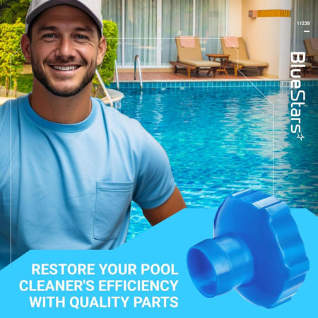 Blue 11238 hose adapter for above ground swimming pool skimmer kits.