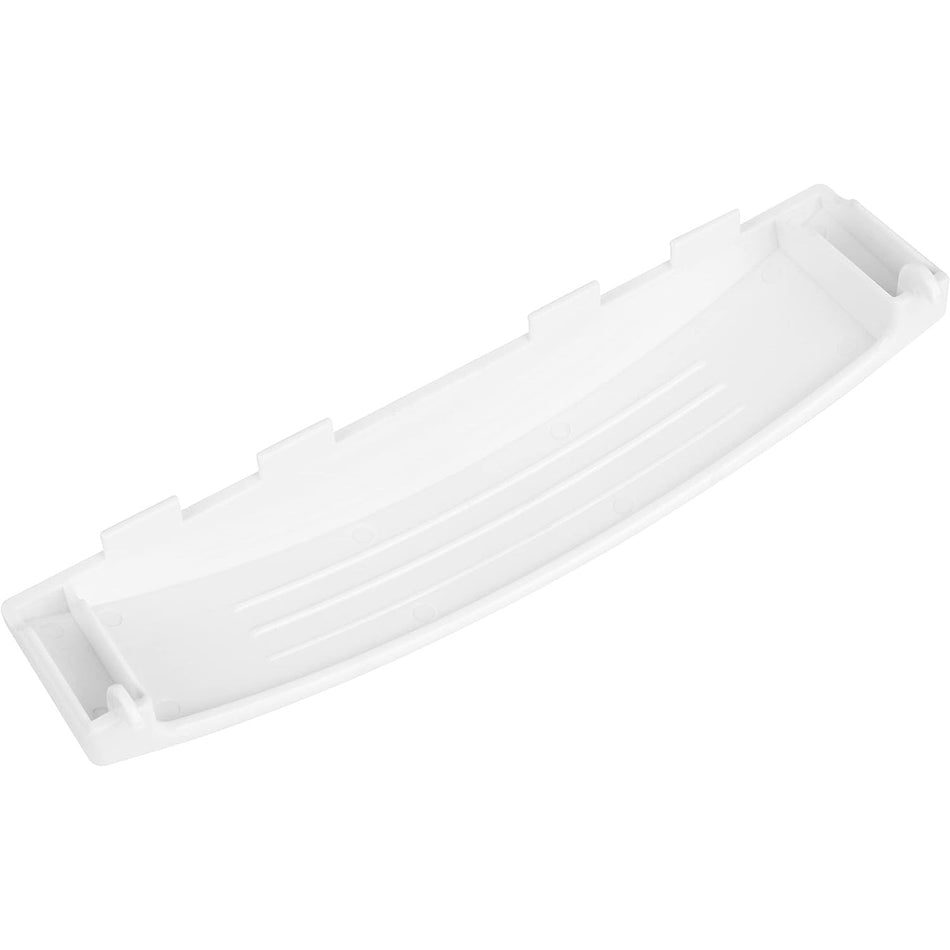 White plastic dryer door handle replacement for GE GUD27 series dryers.