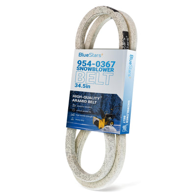 954-0367 snowblower drive belt replacement in branded packaging, 3/8 inch by 34.5 inch.