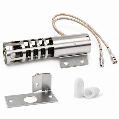 WB2X9154 XL44 round oven igniter replacement with mounting bracket and wire nuts for GE gas ranges.