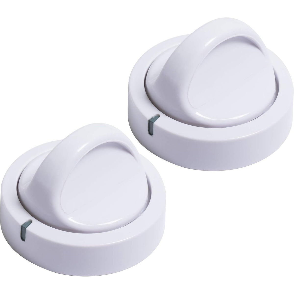 131873500 Dryer Timer Knob Switch, two white replacement knobs shown
