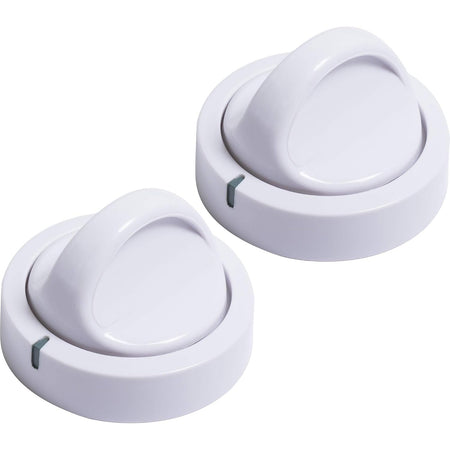 131873500 Dryer Timer Knob Switch, two white replacement knobs shown