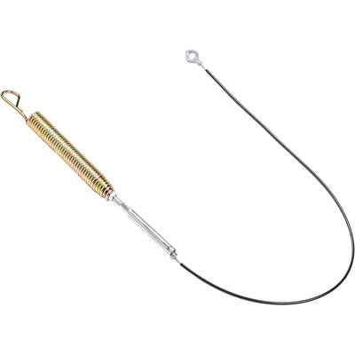 06900438 upper traction auger cable with attached tension spring and eyelet connector.