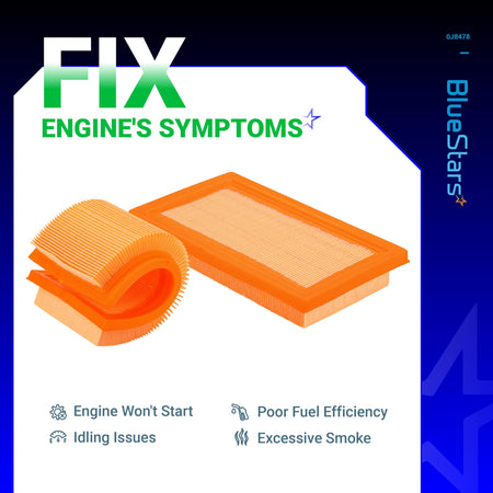 Two rectangular air filters for Generac generators showing flexible material and pleated design.