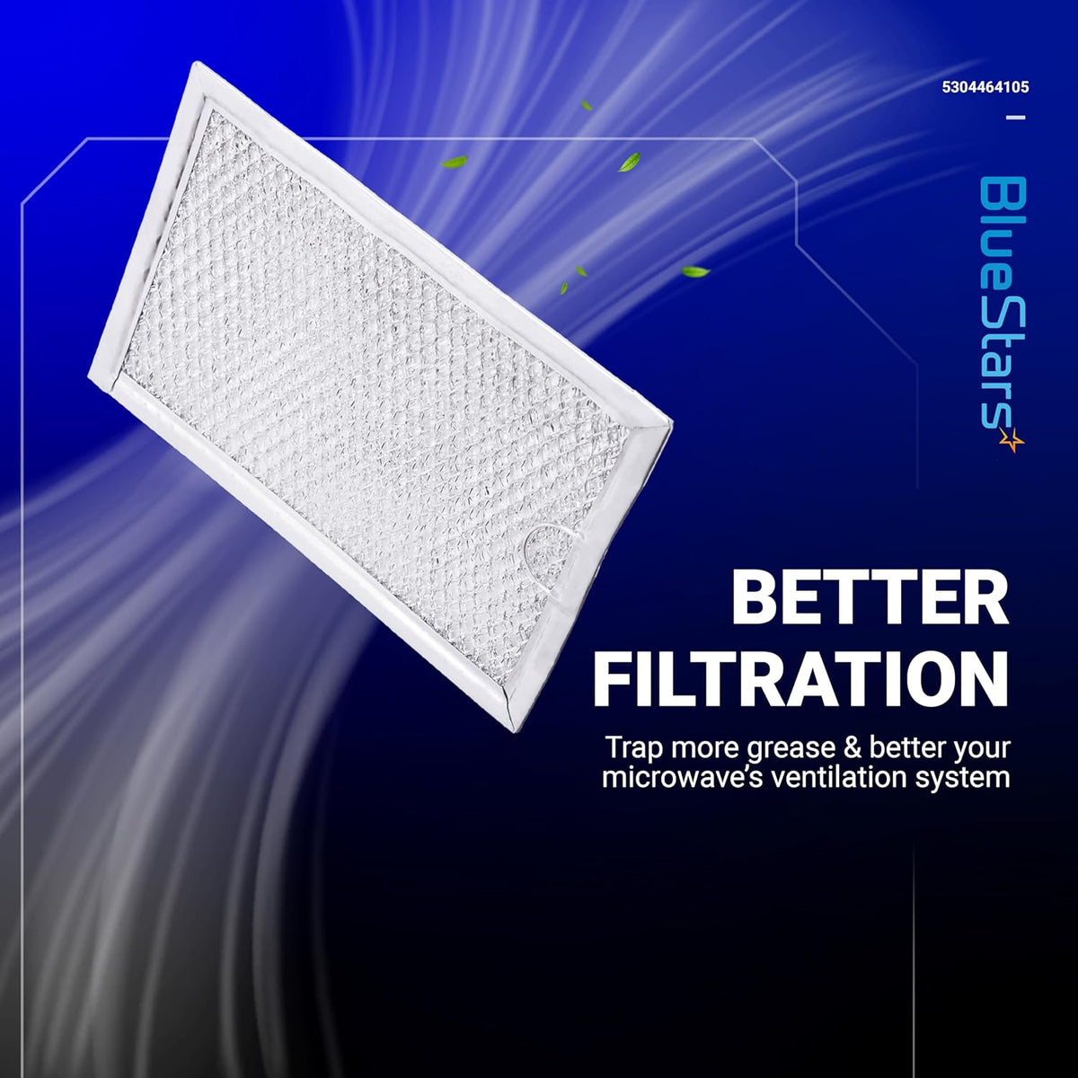 Replacement microwave grease filter 5" x 7-5/8" for Frigidaire and GE microwaves.