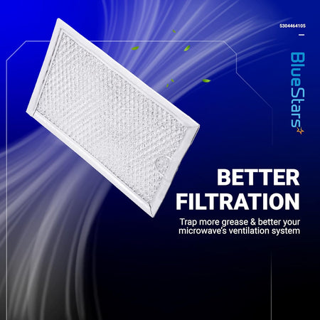 Replacement microwave grease filter 5" x 7-5/8" for Frigidaire and GE microwaves.