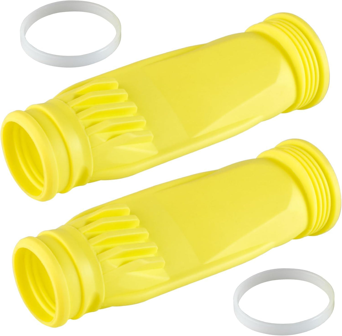 Two yellow long-life pool cleaner diaphragms with two white retaining rings for Zodiac Baracuda G3 and G4 cleaners.