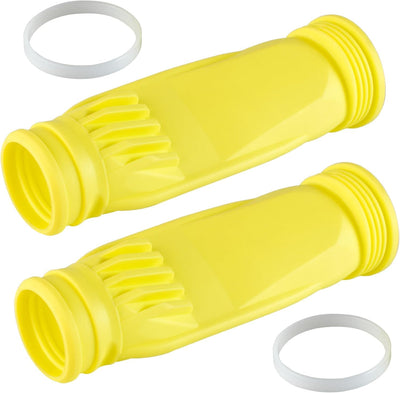 Two yellow long-life pool cleaner diaphragms with two white retaining rings for Zodiac Baracuda G3 and G4 cleaners.