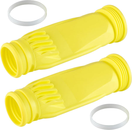 Two yellow long-life pool cleaner diaphragms with two white retaining rings for Zodiac Baracuda G3 and G4 cleaners.