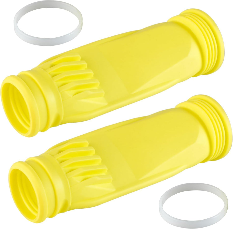 Two yellow long-life pool cleaner diaphragms with two white retaining rings for Zodiac Baracuda G3 and G4 cleaners.