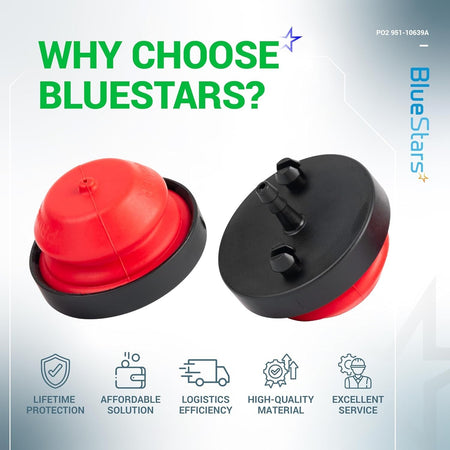 Two 570682A 951-10639A primer bulbs shown from top and bottom angles on a promotional BlueStars background.
