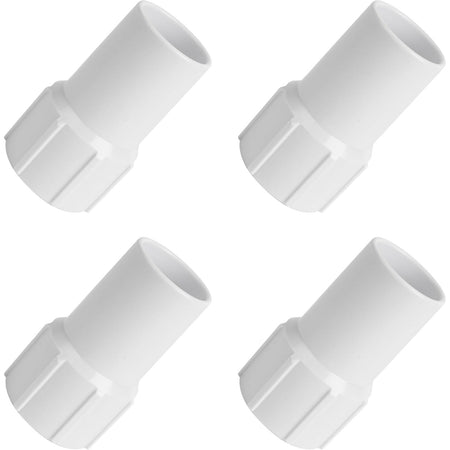 Set of four 1-1/2 inch white replacement pool vacuum hose cuffs for spiral-wound hoses.